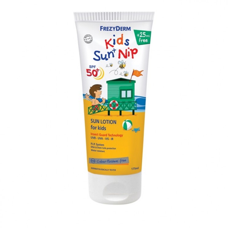Frezyderm Kids Sun and Nip SPF50+ 175ml | Παιδικό Αντηλιακό με Εντομοαπωθητικές Ιδιότητες Εντομοαπωθητικά