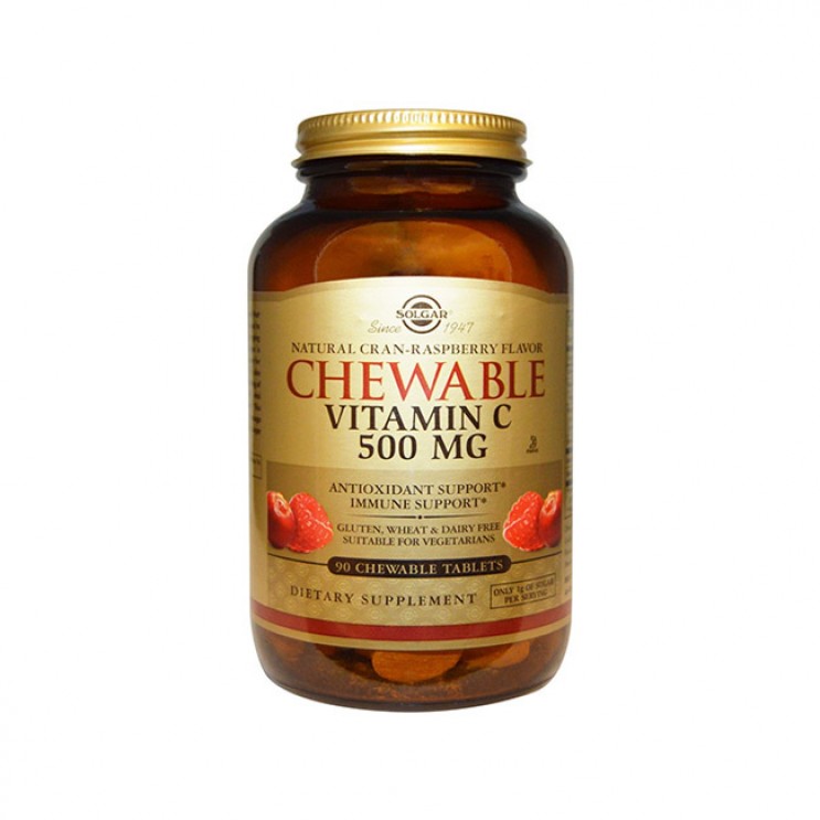 Solgar Vitamin C 500mg Raspberry 90chew.tabs | Μασώμενες Ταμπλέτες με Γεύση Βατόμουρο ΔΗΜΟΦΙΛΕΣΤΕΡΑ