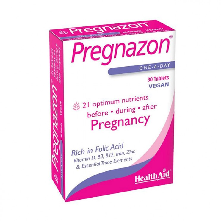 Health Aid Pregnazon 30tabs | Συμπλήρωμα Διατροφής για Πριν, Κατά & Μετά την Εγκυμοσύνη ΒΙΤΑΜΙΝΕΣ