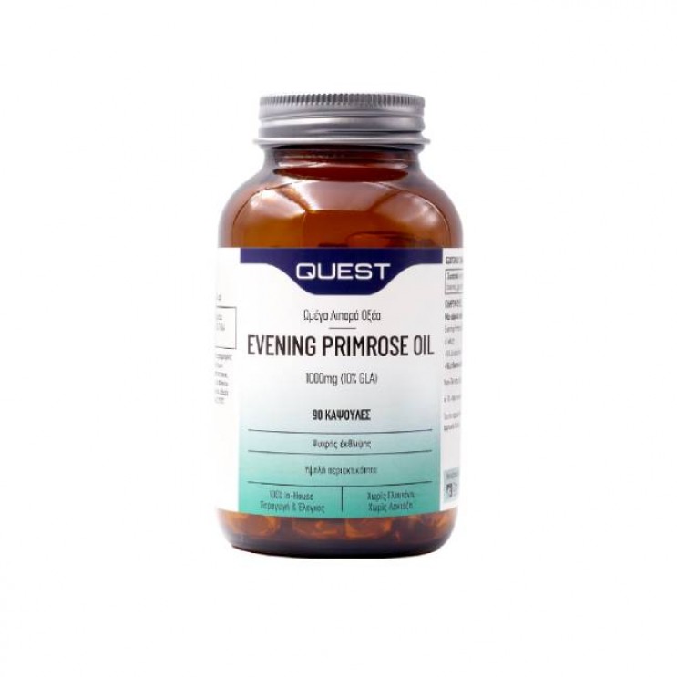 Quest Evening Primrose 1000mg 90caps | Συμπλήρωμα Διατροφής με Εκχύλισμα Νυχτολούλουδου ΔΗΜΟΦΙΛΕΣΤΕΡΑ