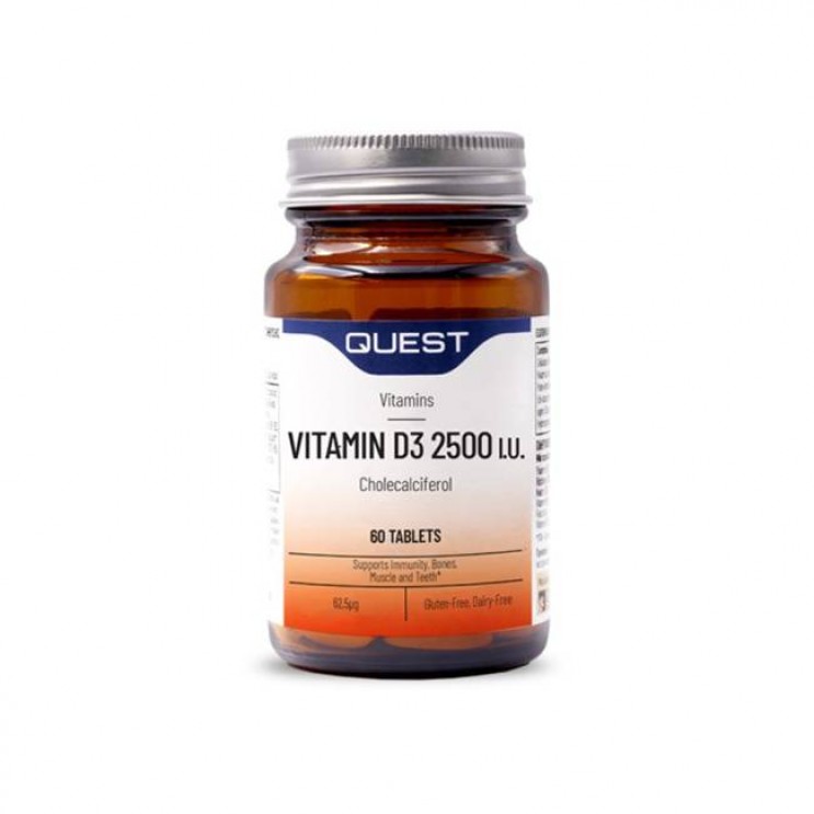 Quest Vitamin D3 2500iu 60tabs | Συμπλήρωμα Διατροφής Βιταμίνη D3 ΒΙΤΑΜΙΝΕΣ