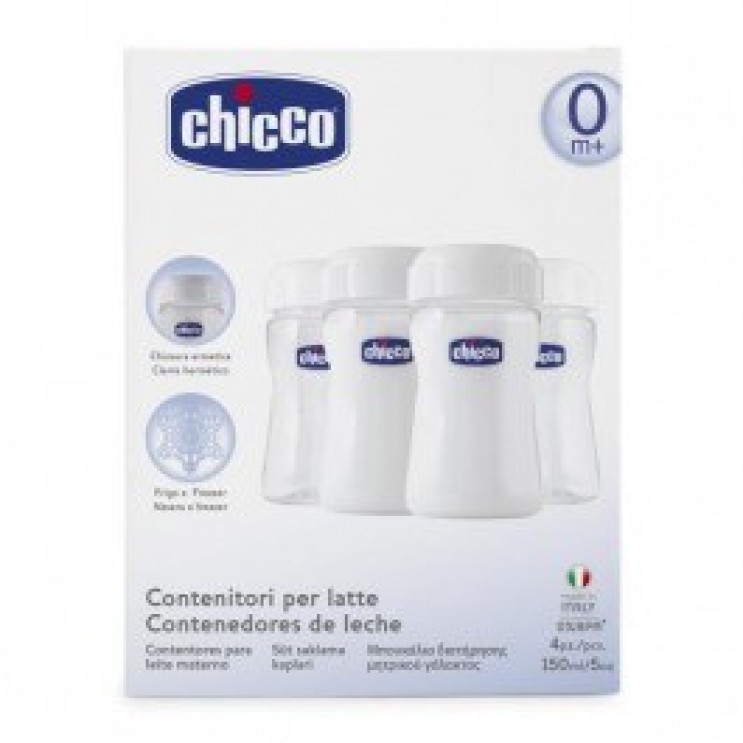 Chicco Μπουκάλια Διατήρησης Μητρικού Γάλακτος 4x150ml ΜΑΜΑ & ΕΓΚΥΜΟΣΥΝΗ