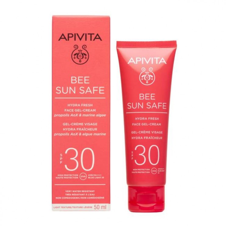 Apivita Bee Sun Safe Hydra Fresh Face Gel-Cream SPF30 50ml |  Ενυδατική Αντηλιακή Κρέμα Gel Προσώπου Ελαφριάς Υφής ΦΡΟΝΤΙΔΑ ΠΡΟΣΩΠΟΥ