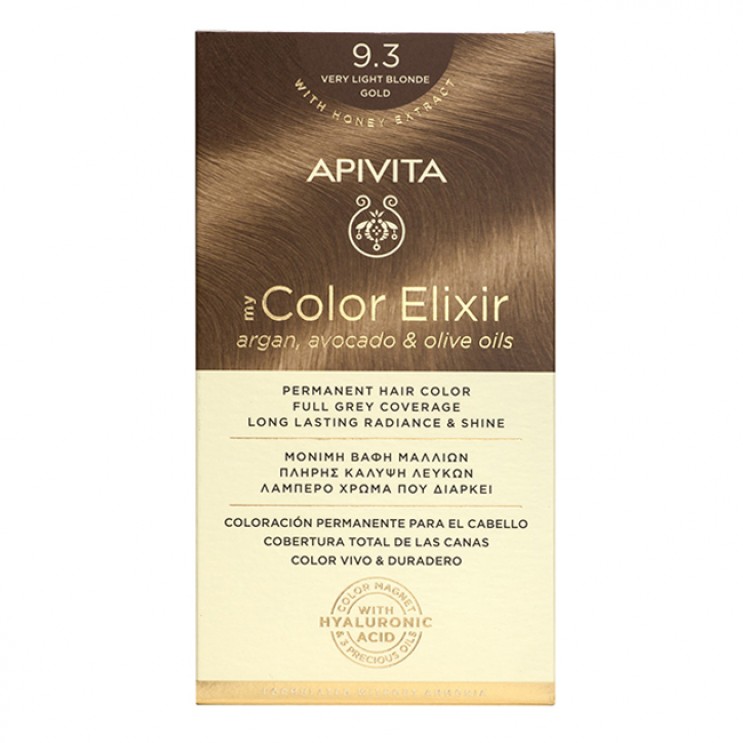 Apivita My Color Elixir 9.3 Very Light Blonde Gold | Μόνιμη Βαφή Μαλλιών 9.3 Ξανθό Πολύ Ανοιχτό Μελί ΦΡΟΝΤΙΔΑ ΜΑΛΛΙΩΝ