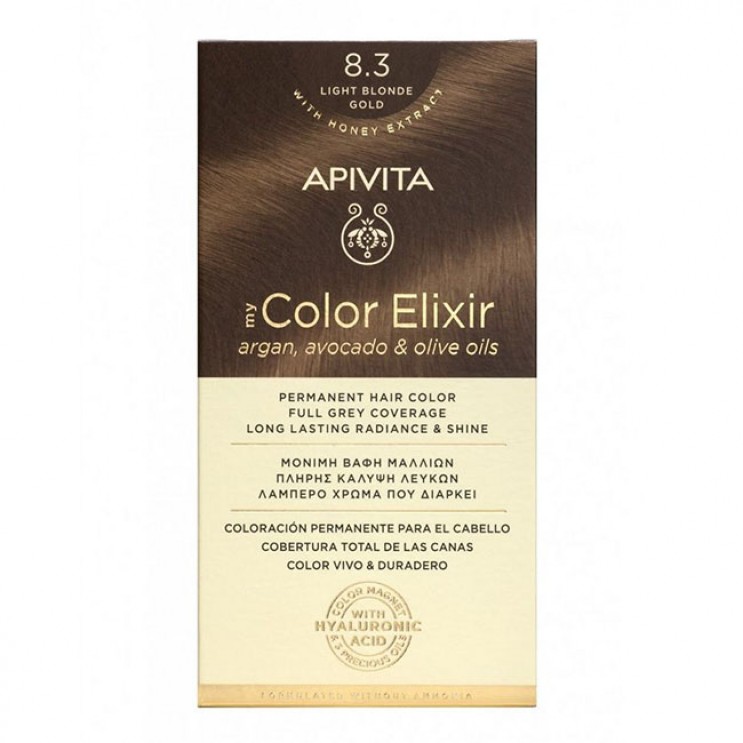 Apivita My Color Elixir 8.3 Light Blonde Gold | Μόνιμη Βαφή Μαλλιών 8.3 Ξανθό Ανοιχτό Μελί ΦΡΟΝΤΙΔΑ ΜΑΛΛΙΩΝ