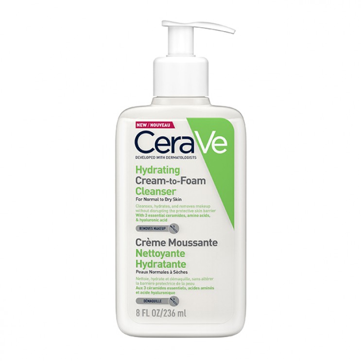 CeraVe Hydrating Cream to Foam Cleanser for Normal to Dry Skin 236ml | Αφρώδης Κρέμα Καθαρισμού ΦΡΟΝΤΙΔΑ ΠΡΟΣΩΠΟΥ