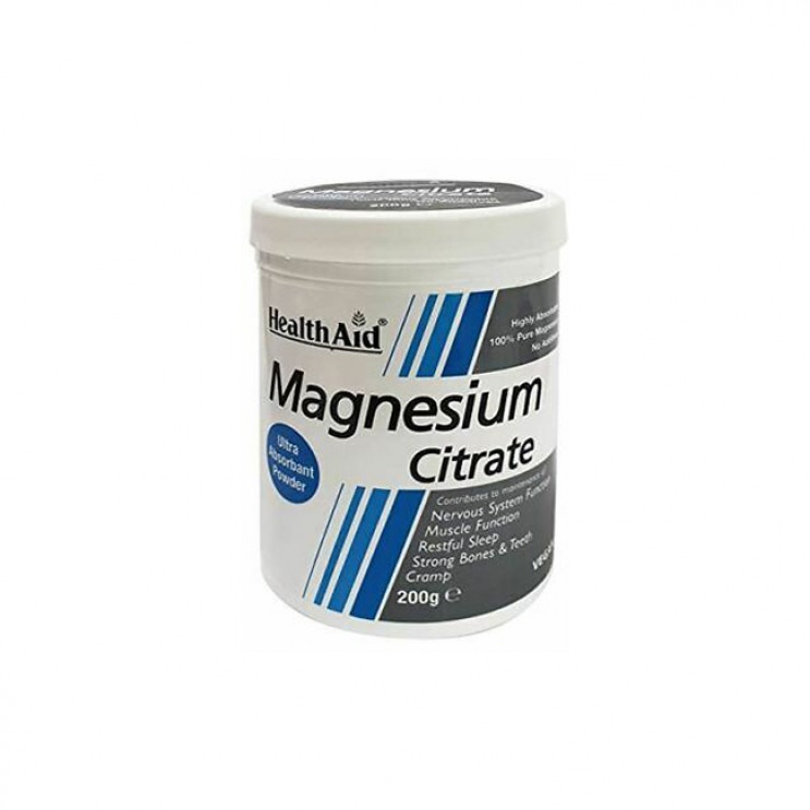 Health Aid Magnesium Citrate Powder 200gr | Συμπλήρωμα Διατροφής με Μαγνήσιο σε Μορφή Σκόνης  ΜΕΤΑΛΛΑ & ΙΧΝΟΣΤΟΙΧΕΙΑ