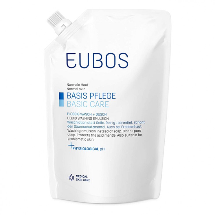 Eubos Basic Care Blue Liquid Washing Emulsion Refill 400ml | Ανταλλακτικό Υγρό Καθαρισμού για τον Καθημερινό Καθαρισμό και την Περιποίηση Προσώπου και Σώματος ΦΡΟΝΤΙΔΑ ΠΡΟΣΩΠΟΥ
