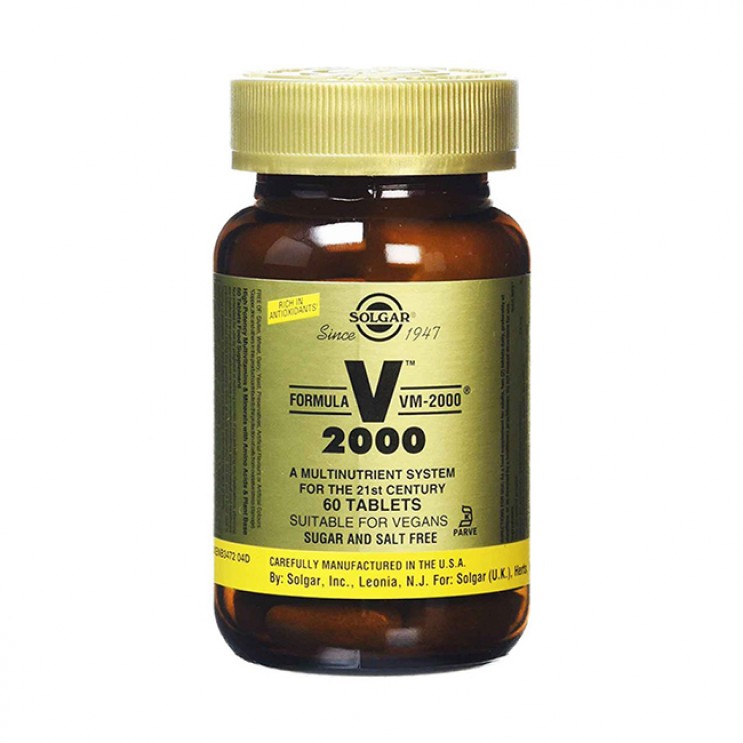 Solgar Formula VM 2000 60 tabs |Φόρμουλα Υψηλής Ισχύος για Ενέργεια ΒΙΤΑΜΙΝΕΣ