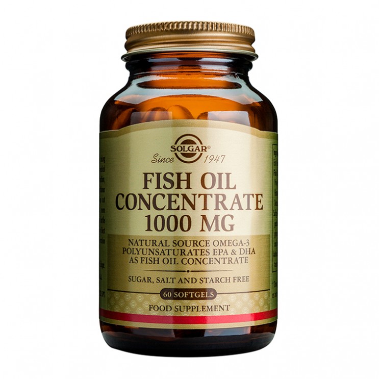 Solgar Fish Oil Concentrate 1000mg 60softgels | Συμπλήρωμα Διατροφής Ιχθυελαίου Πλούσιο σε Ωμέγα 3 Λιπαρά Οξέα ΔΗΜΟΦΙΛΕΣΤΕΡΑ