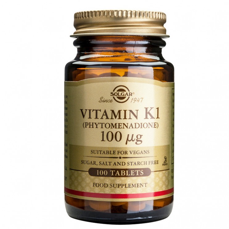 Solgar Vitamin K1 100mg ,100tabs  | Λιποδιαλυτή Βιταμίνη Μορφής Κ1    ΒΙΤΑΜΙΝΕΣ