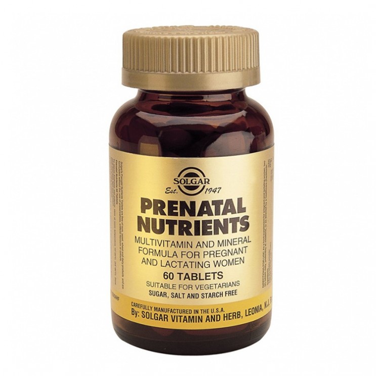 Solgar Prenatal Nutrients 60tabs | Συμπλήρωμα Διατροφής για Εγκύους και Θηλάζουσες ΒΙΤΑΜΙΝΕΣ