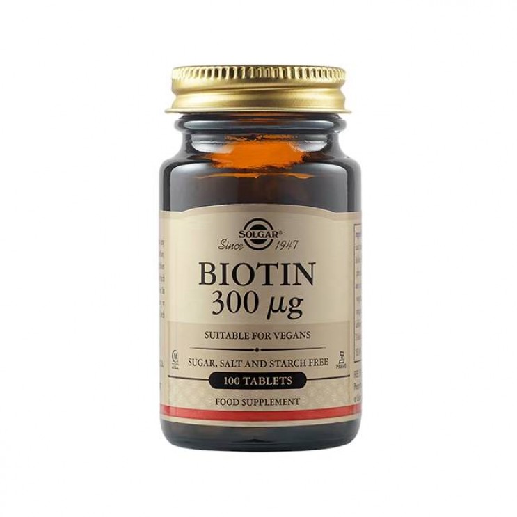 Solgar Biotin 300mg ,100 tabs | Συμπλήρωμα Διατροφής για Την Υγεία Μαλλιών & Δέρματος  ΔΗΜΟΦΙΛΕΣΤΕΡΑ