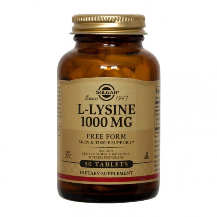 Solgar L-Lysine 1000mg 50tabs | Συμπλήρωμα Διατροφής Λυσίνης ΔΗΜΟΦΙΛΕΣΤΕΡΑ