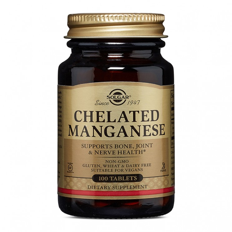 Solgar Chelated Manganese 8mg 100tabs |  Συμπλήρωμα Διατροφής Μαγγανίου