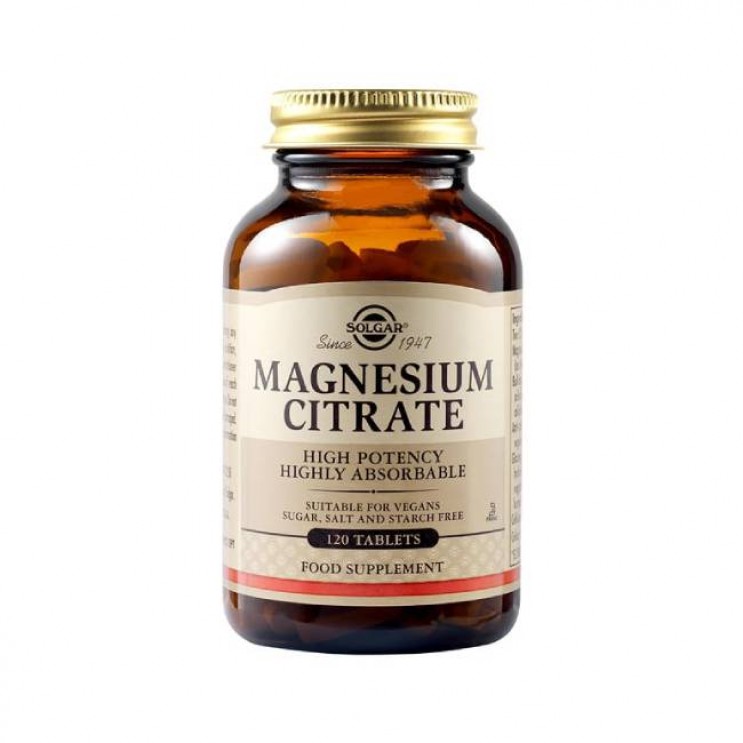 Solgar Magnesium Citrate 200mg, 120tabs |  Συμπλήρωμα Διατροφής με Κιτρικό Μαγνήσιο ΜΕΤΑΛΛΑ & ΙΧΝΟΣΤΟΙΧΕΙΑ