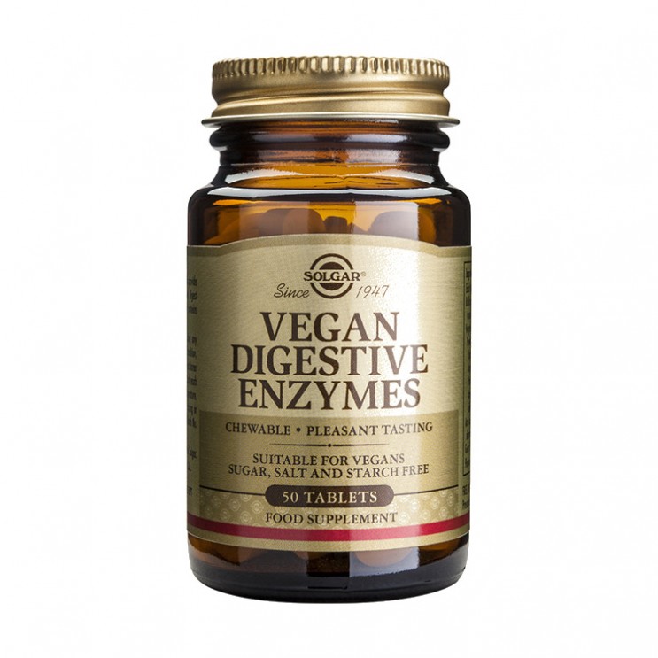 Solgar Vegan Digestive Enzymes 50tabs | Συμπλήρωμα Διατροφής με Πεπτικά Ένζυμα ΦΑΡΜΑΚΕΙΟ