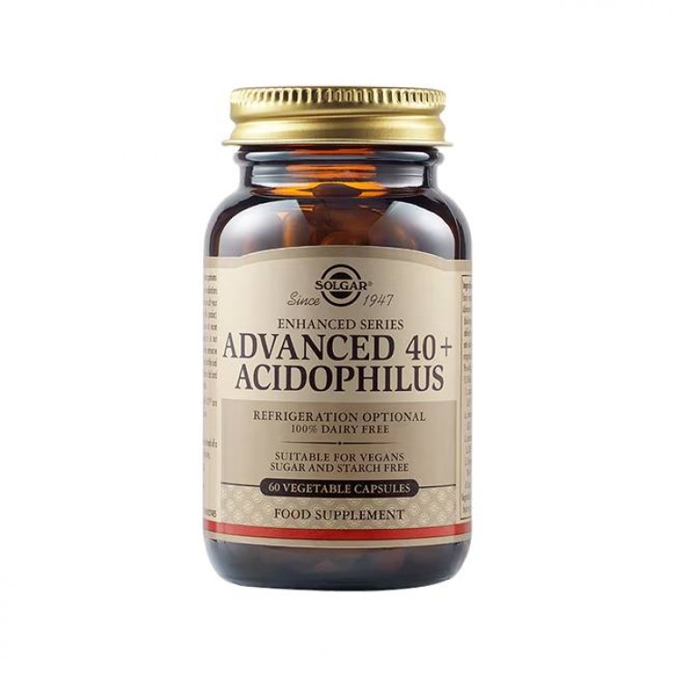 Solgar Advanced Acidophilus 40+ 60veg.caps | Συμπλήρωμα Διατροφής Προβιοτικών άνω των 40  ΔΗΜΟΦΙΛΕΣΤΕΡΑ