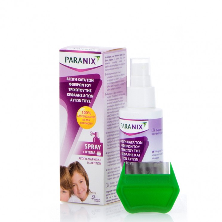 Paranix Treatment Spray 100ml | Σπρέι Αγωγής που Εξαλείφει Ψείρες και Κόνιδες + Ειδική Κτένα ΦΑΡΜΑΚΕΙΟ
