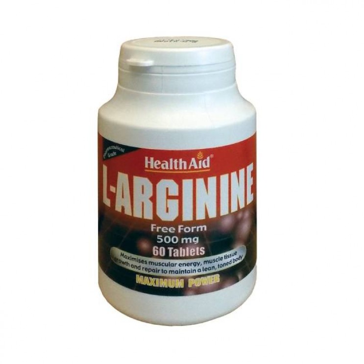Health Aid L-Arginine 500mg, 60tabs | Συμπλήρωμα Διατροφής με Αργινίνη