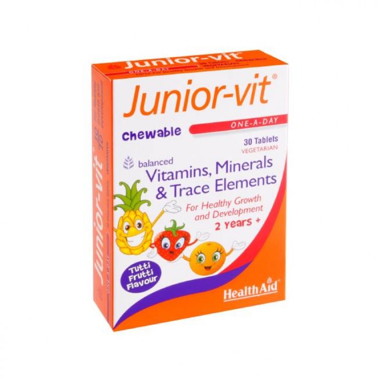 Health Aid Junior Vit 30tabs | Μασώμενη Πολυβιταμίνη για Παιδιά