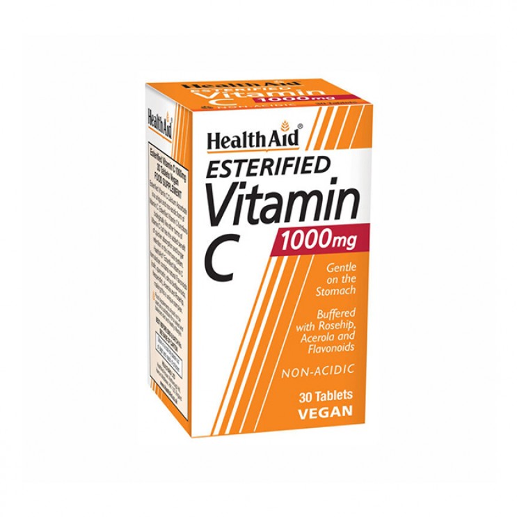 Health Aid Esterified Vitamin C 1000mg 30tabs | Εστέρας Βιταμίνης C με Bιοφλαβονοειδή ΒΙΤΑΜΙΝΕΣ