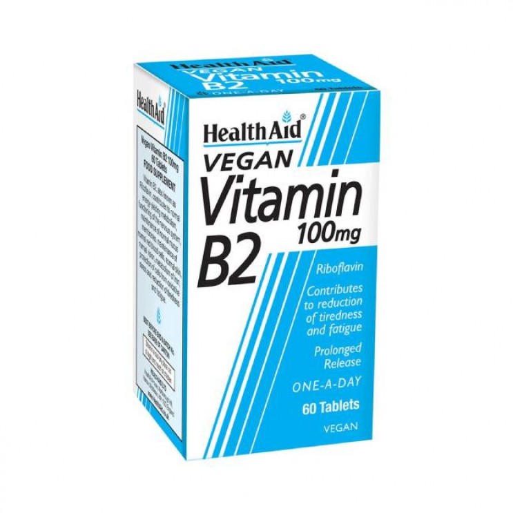 Health Aid Vegan Vitamin B2 100mg 60tabs | Συμπλήρωμα Διατροφής με Βιταμίνη B2 