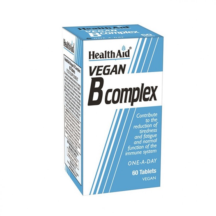 Health Aid Vegan B Complex 60tabs | Συμπλήρωμα Διατροφής με Σύμπλεγμα Βιταμινών Β 