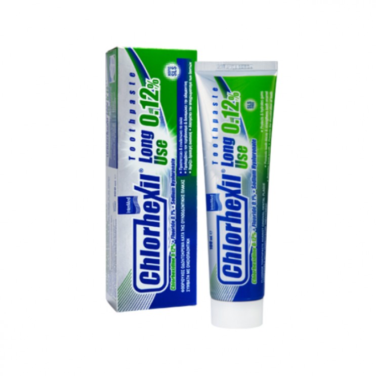 Intermed Chlorhexil  Toothpaste Long Use 0.12% , 100ml | Οδοντόπαστα Κατά της Ουλοοδοντικής Πλάκας  ΦΑΡΜΑΚΕΙΟ