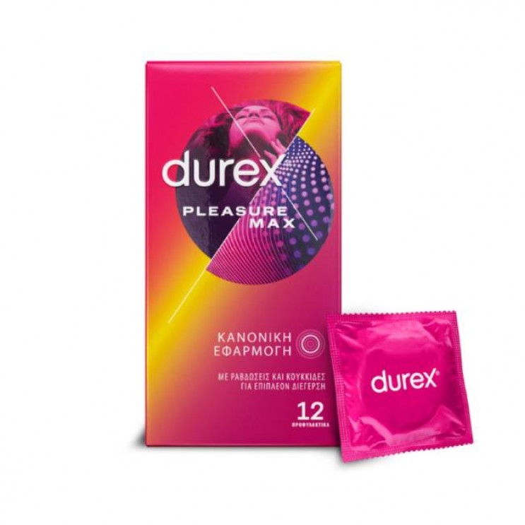 Durex Pleasure Max 12τμχ | Προφυλακτικά με Ραβδώσεις & Κουκκίδες  ΣΕΞΟΥΑΛΙΚΗ ΥΓΕΙΑ