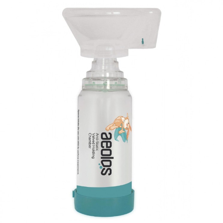 Aeolos Anti-Static Valved Holding Chamber Small Mask 1τμχ | Αεροθάλαμος Εισπνοών Βρεφικός 0-18 μηνών ΦΑΡΜΑΚΕΙΟ