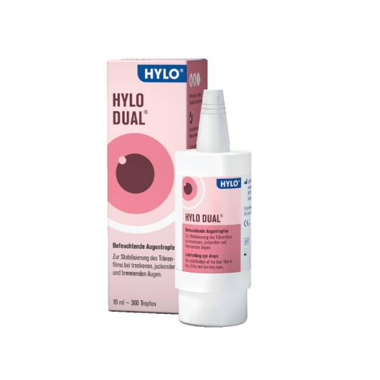 Ursapharm Hylo Dual 10ml | Λιπαντικές Οφθαλμικές Σταγόνες με Φυσική Εκτοϊνη 2% και Υαλουρονικό Οξύ 0,05%   Αλλεργίες