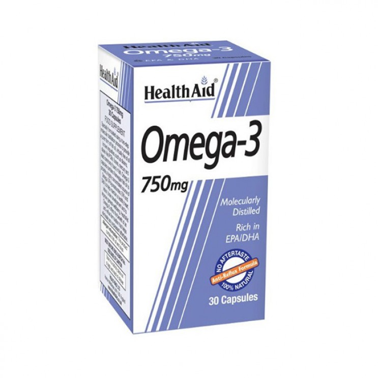 Health Aid Omega 3 750mg 30caps | Συμπλήρωμα Διατροφής με Ω3 Λιπαρά Οξέα  Omega΄s - Ιχθυέλαια