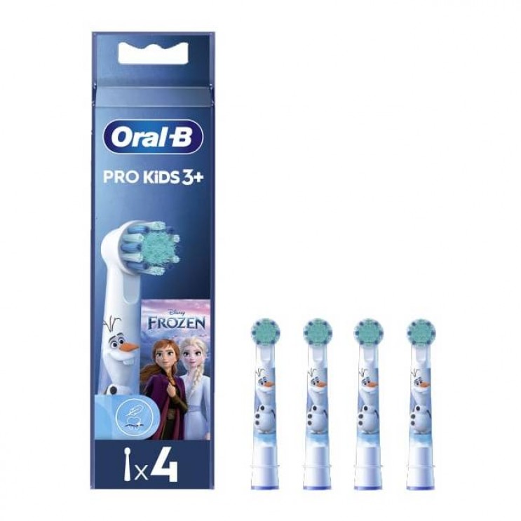Oral-B Kids Frozen Pro Brush Heads 4τμχ |Ανταλλακτικές Κεφαλές Παιδικής Ηλεκτρικής Οδοντόβουρτσας για παιδιά 3+