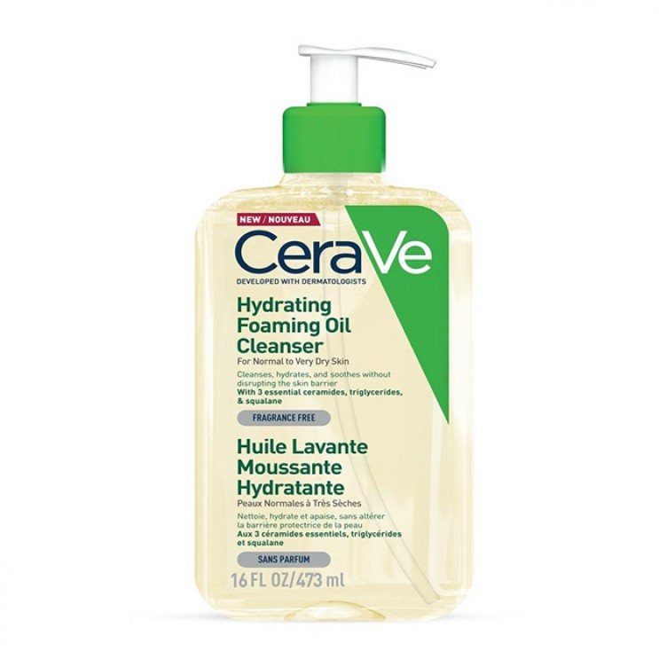 CeraVe Hydrating Foaming Oil Cleanser 473ml | Λάδι Καθαρισμού για Κανονικό έως πολύ Ξηρό Δέρμα  Αφρόλουτρα - Καθαριστικά