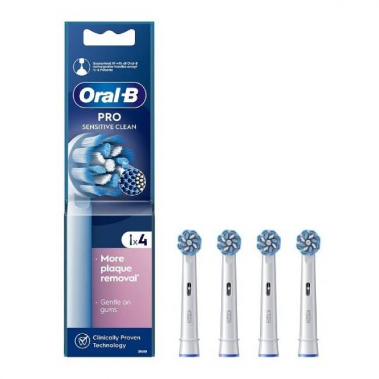Oral-B Pro Sensitive Clean 4τμχ |  Ανταλλακτικές Κεφαλές Ηλεκτρικής Οδοντόβουρτσας