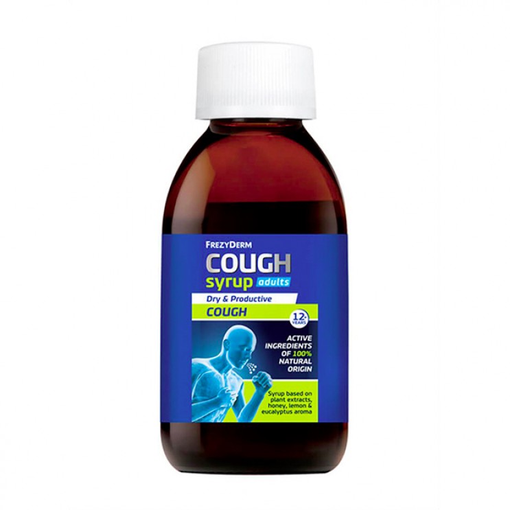 Frezyderm Cough Syrup Adults 180g | Σιρόπι Ενηλίκων για Ξηρό & Παραγωγικό Βήχα με Γεύση Μέλι, Λεμόνι και Ευκάλυπτο