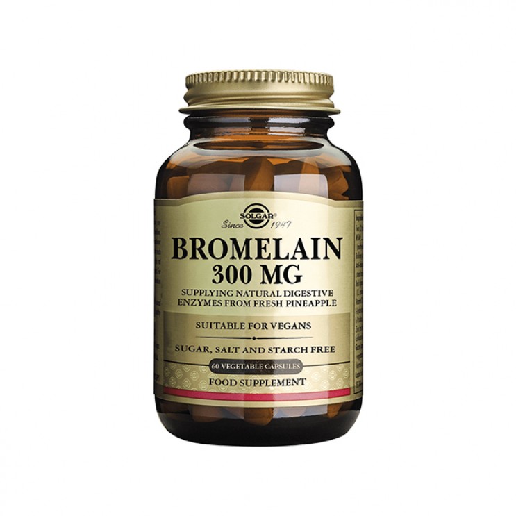 Solgar Bromelain 300mg 60veg.caps | Συμπλήρωμα Διατροφής για την Φυσιολογική Λειτουργία του Πεπτικού Συστήματος ΦΑΡΜΑΚΕΙΟ