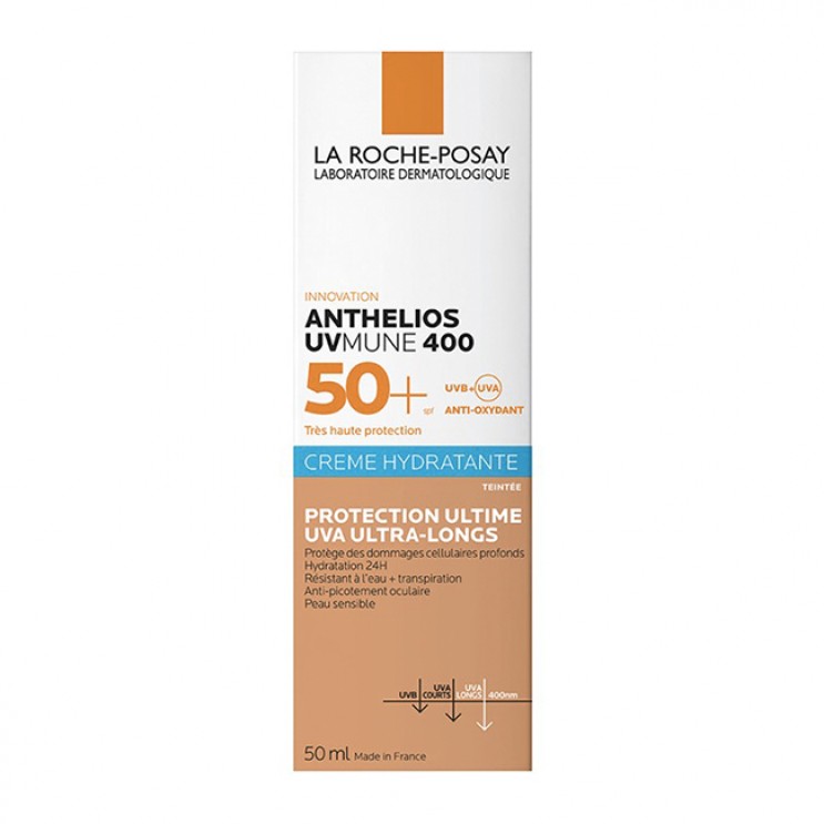 La Roche Posay Anthelios UVMune 400 Hydrating Tinted Cream SPF50+ 50ml | Αντιηλιακή Ενυδατική Κρέμα Προσώπου με Χρώμα