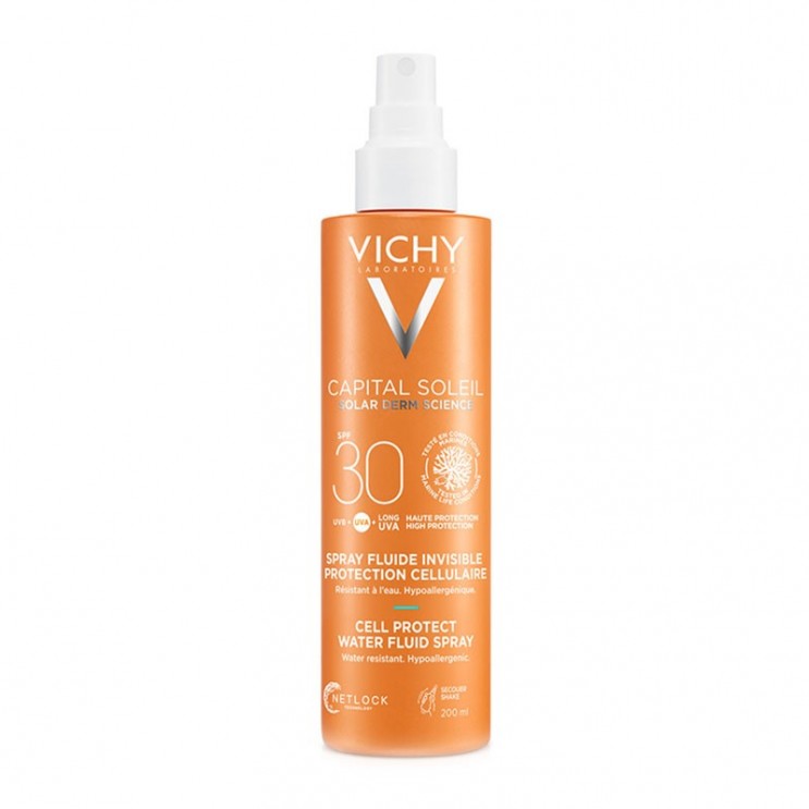 Vichy Capital Soleil Cell Protect Water Fluid Spray SPF30 200ml | Λεπτόρρευστο Αντηλιακό Σπρέι Πολλαπλής Χρήσης