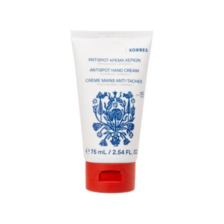 Korres Hand Cream SPF15 Antispot 75ml |Κρέμα Χεριών κατά των Πανάδων με Αμυγδαλέλαιο & Βιταμίνη C   ΦΡΟΝΤΙΔΑ ΓΙΑ ΤΟ ΣΩΜΑ