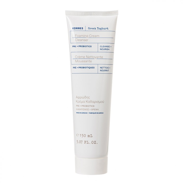 Korres Greek Yoghurt Foaming Cream Cleanser Pre-Probiotics 150ml | Ελληνικό Γιαούρτι Αφρώδης Κρέμα Καθαρισμού με Πρε & Προβιοτικά