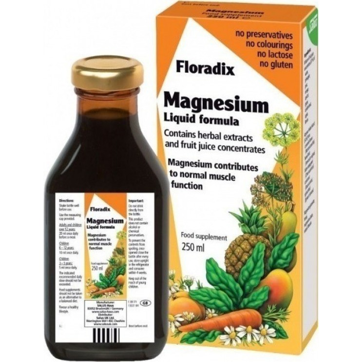 Power Health Salus Floradix Magnesium Liquid Formula, 250ml | Συμπλήρωμα Διατροφής  Μαγνήσιο ΜΕΤΑΛΛΑ & ΙΧΝΟΣΤΟΙΧΕΙΑ