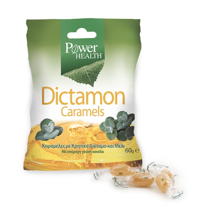 Power Health Dictamon Caramels Καραμέλες για το Βήχα από Κρητικό Δίκταμο & Μέλι, 60 gr ΦΥΤΙΚΑ & ΒΟΤΑΝΑ