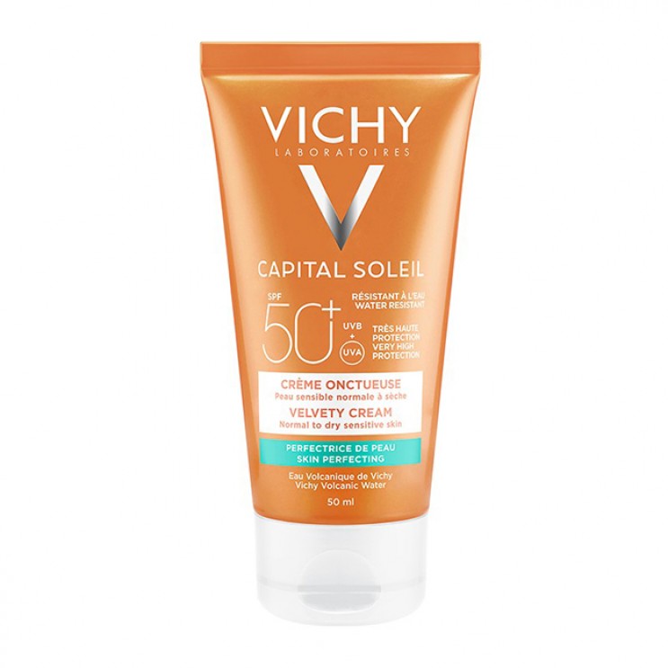 Vichy Capital Soleil Skin-Perfecting Velvety Cream SPF50 50ml |  Αντηλιακή Κρέμα Προσώπου Για Βελούδινη Επιδερμίδα ΦΡΟΝΤΙΔΑ ΠΡΟΣΩΠΟΥ