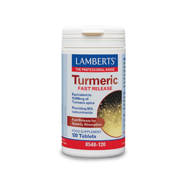 Lamberts Turmeric Fast Release 120tabs | Συμπλήρωμα Διατροφής Κουρκουμίνη