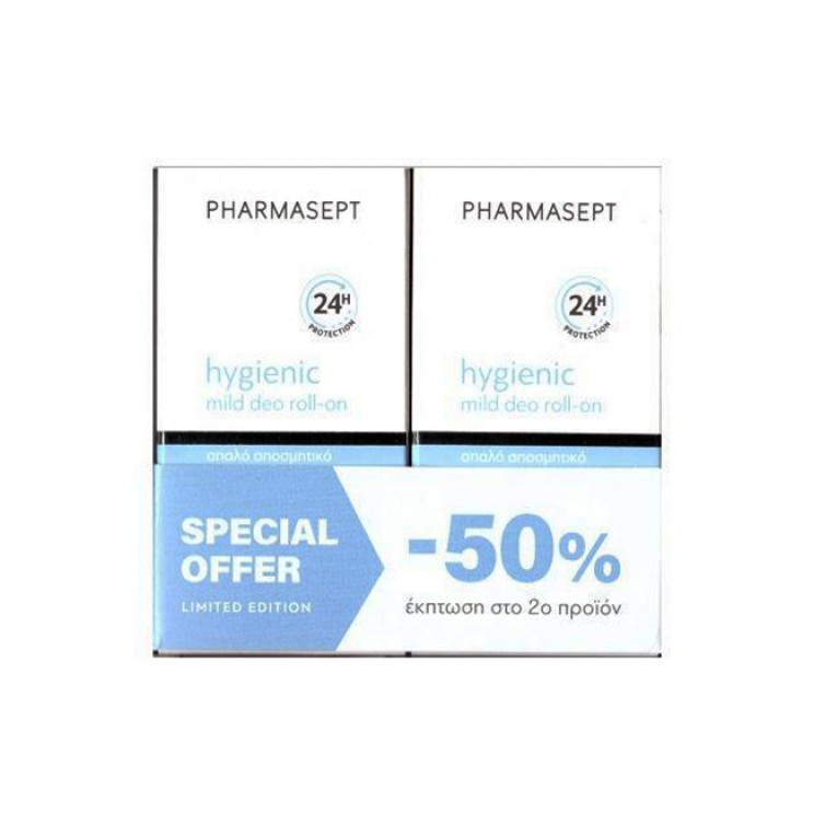 Pharmasept Hygienic Mild Deo Roll-On 2x50ml |Απαλό Αποσμητικό για Ευαίσθητες Επιδερμίδες (-50% το 2ο Προϊόν) ΦΡΟΝΤΙΔΑ ΓΙΑ ΤΟ ΣΩΜΑ