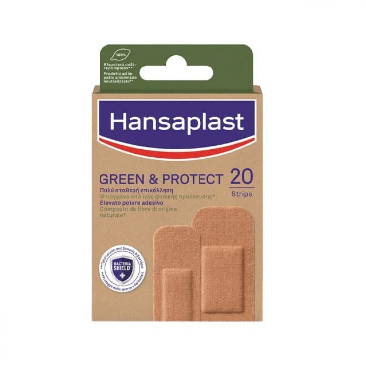 Hansaplast Green & Protect Eco 20τμχ | Αυτοκόλλητα Επιθέματα Πληγών Φιλικά προς το Περιβάλλον