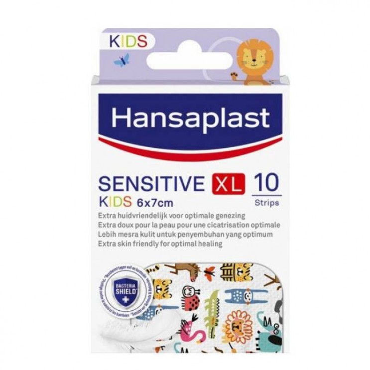 Hansaplast Sensitive Kids XL animals 6x7cm 10 strips  | Αυτοκόλλητο Επίθεμα με Φιγούρες για Παιδιά 
