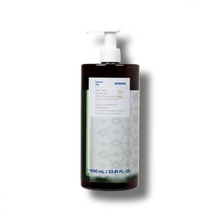 Korres Body Cleanser Mint Tea 1000ml | Αφρόλουτρο με Άρωμα Πράσινο Τσάι